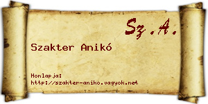 Szakter Anikó névjegykártya